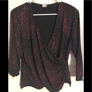 MSK wrap glitter top